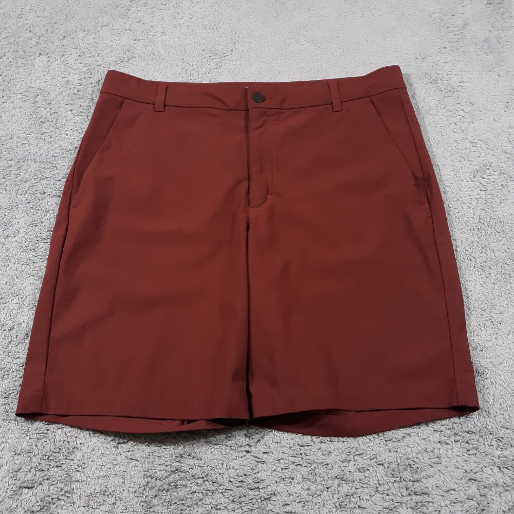 VRST Chino Shorts Mens Waist 36 Inseam 8.5 Maroon Flat Front Preppy Modern